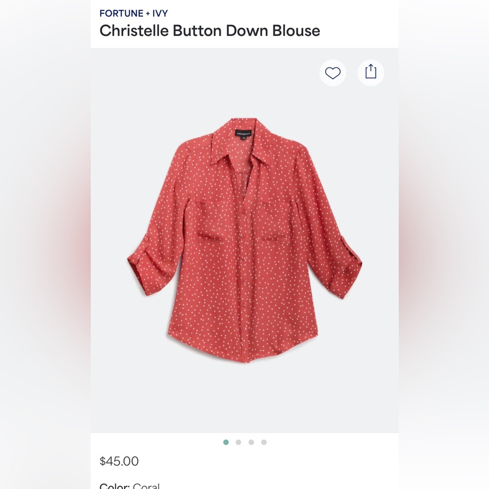 NWT Christelle Button Down Blouse